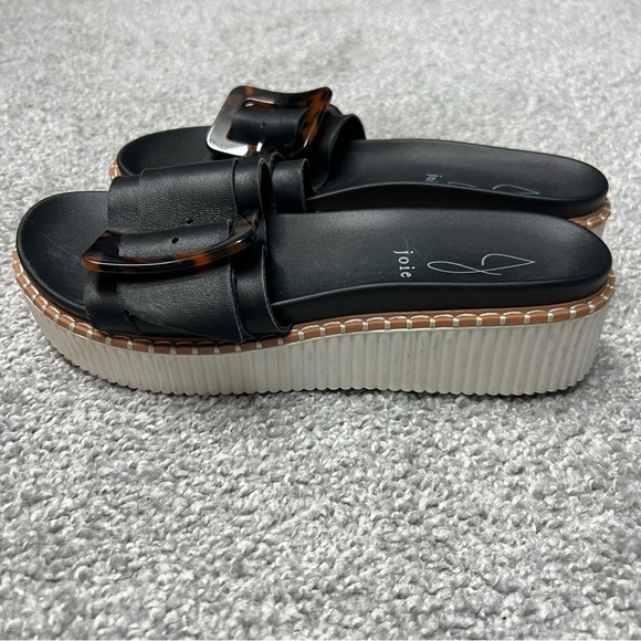 Joie Sandals women’s 8.5 black Lyla platform adjustable buckle genuine leather - Picture 3 of 9